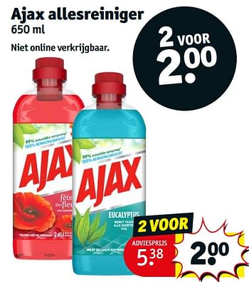 Aanbiedingen Ajax allesreiniger - Ajax - Geldig van 12/09/2023 tot 24/09/2023 bij Kruidvat
