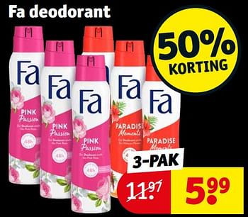 Aanbiedingen Fa deodorant - Fa - Geldig van 12/09/2023 tot 24/09/2023 bij Kruidvat
