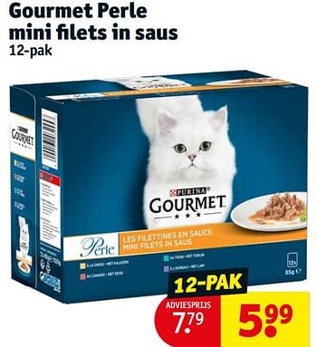 Aanbiedingen Gourmet perle mini filets in saus - Purina - Geldig van 12/09/2023 tot 24/09/2023 bij Kruidvat