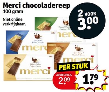 Aanbiedingen Merci chocoladereep - MERCI - Geldig van 12/09/2023 tot 24/09/2023 bij Kruidvat