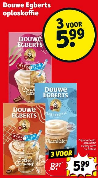 Aanbiedingen Oploskoffie creamy latte - Douwe Egberts - Geldig van 12/09/2023 tot 24/09/2023 bij Kruidvat