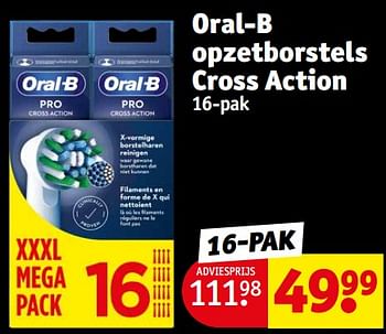 Aanbiedingen Oral-b opzetborstels cross action - Oral-B - Geldig van 12/09/2023 tot 24/09/2023 bij Kruidvat