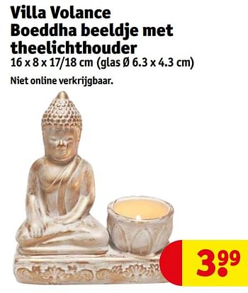 Aanbiedingen Villa volance boeddha beeldje met theelichthouder - Villa Volance - Geldig van 12/09/2023 tot 24/09/2023 bij Kruidvat