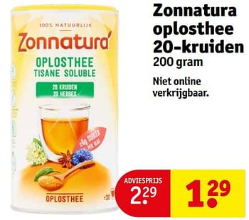 Aanbiedingen Zonnatura oplosthee 20-kruiden - Zonnatura - Geldig van 12/09/2023 tot 24/09/2023 bij Kruidvat