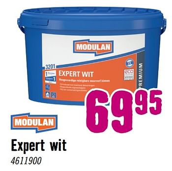 Aanbiedingen Muurverf wit expert wit - Modulan - Geldig van 28/08/2023 tot 01/10/2023 bij Hornbach