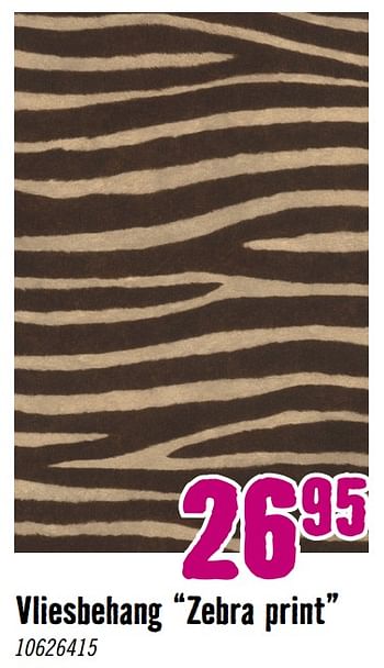 Aanbiedingen Vliesbehang zebra print - Huismerk Hornbach - Geldig van 28/08/2023 tot 01/10/2023 bij Hornbach