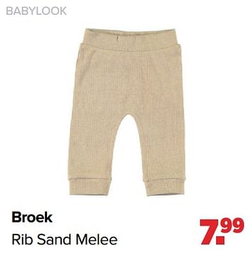 Aanbiedingen Babylook broek rib sand melee - Baby look - Geldig van 04/09/2023 tot 30/09/2023 bij Baby-Dump