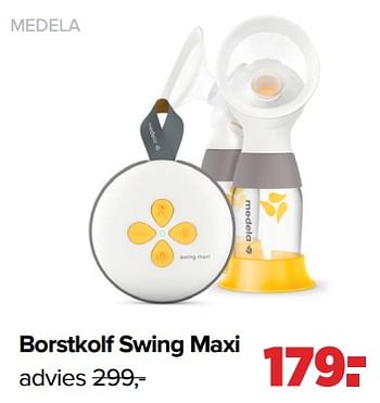 Aanbiedingen Medela borstkolf swing maxi - Medela - Geldig van 04/09/2023 tot 30/09/2023 bij Baby-Dump