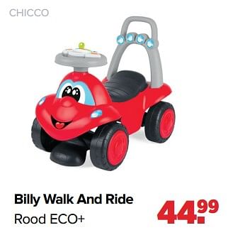 Aanbiedingen Chicco billy walk and ride rood eco+ - Chicco - Geldig van 04/09/2023 tot 30/09/2023 bij Baby-Dump