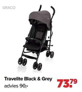 Aanbiedingen Graco travelite black + grey - Graco - Geldig van 04/09/2023 tot 30/09/2023 bij Baby-Dump