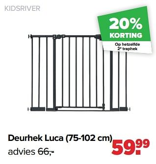 Aanbiedingen Kidsriver deurhek luca - Kidsriver - Geldig van 04/09/2023 tot 30/09/2023 bij Baby-Dump