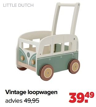 Aanbiedingen Little dutch vintage loopwagen vintage - Little Dutch - Geldig van 04/09/2023 tot 30/09/2023 bij Baby-Dump