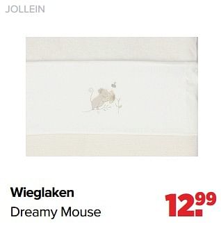 Aanbiedingen Jollein wieglaken dreamy mouse - Jollein - Geldig van 04/09/2023 tot 30/09/2023 bij Baby-Dump