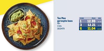 Aanbiedingen Tex mex geraspte kaas - Huismerk - Makro - Geldig van 13/09/2023 tot 26/09/2023 bij Makro
