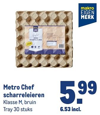 Aanbiedingen Metro chef scharreleieren - Huismerk - Makro - Geldig van 13/09/2023 tot 26/09/2023 bij Makro