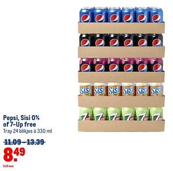 Aanbiedingen Pepsi, sisi 0% of 7-up free - Huismerk - Makro - Geldig van 13/09/2023 tot 26/09/2023 bij Makro