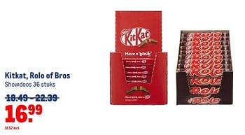 Aanbiedingen Kitkat, rolo of bros - Nestlé - Geldig van 13/09/2023 tot 26/09/2023 bij Makro