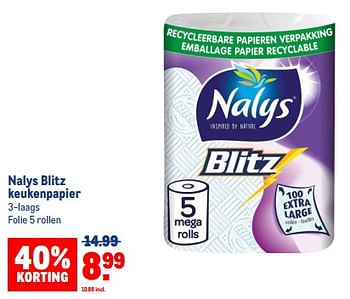 Aanbiedingen Nalys blitz keukenpapier - Nalys - Geldig van 13/09/2023 tot 26/09/2023 bij Makro