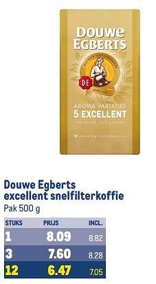 Aanbiedingen Douwe egberts excellent snelfilterkoffie - Douwe Egberts - Geldig van 13/09/2023 tot 26/09/2023 bij Makro