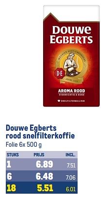 Aanbiedingen Douwe egberts rood snelfilterkoffie - Douwe Egberts - Geldig van 13/09/2023 tot 26/09/2023 bij Makro