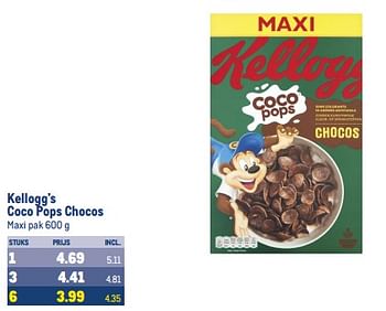 Aanbiedingen Kellogg’s coco pops chocos - Kellogg's - Geldig van 13/09/2023 tot 26/09/2023 bij Makro