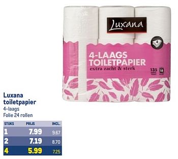 Aanbiedingen Luxana toiletpapier - Luxana - Geldig van 13/09/2023 tot 26/09/2023 bij Makro