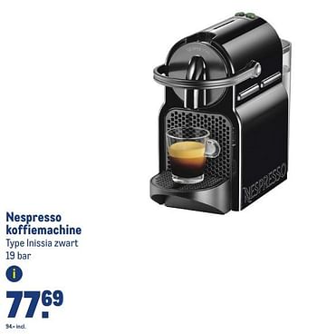 Aanbiedingen Nespresso koffiemachine inissia zwart - Nespresso - Geldig van 13/09/2023 tot 26/09/2023 bij Makro