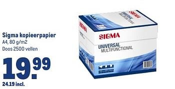 Aanbiedingen Sigma kopieerpapier - Sigma - Geldig van 13/09/2023 tot 26/09/2023 bij Makro