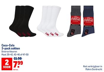 Aanbiedingen Coca-cola 3-pack sokken - Coca Cola - Geldig van 13/09/2023 tot 26/09/2023 bij Makro