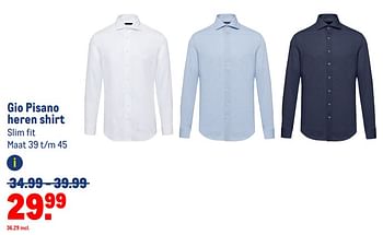 Aanbiedingen Gio pisano heren shirt - Gio pisano - Geldig van 13/09/2023 tot 26/09/2023 bij Makro