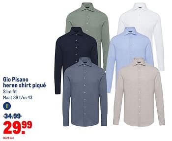 Aanbiedingen Gio pisano heren shirt piqué - Gio pisano - Geldig van 13/09/2023 tot 26/09/2023 bij Makro