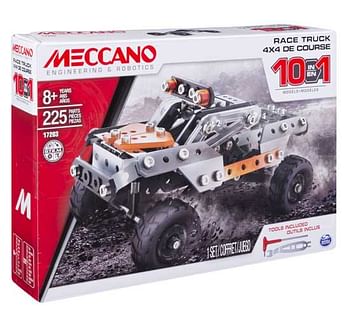 Aanbiedingen Meccano 10-in-1 set Race Truck 4x4 - Meccano - Geldig van 21/10/2017 tot 10/12/2017 bij ToyChamp