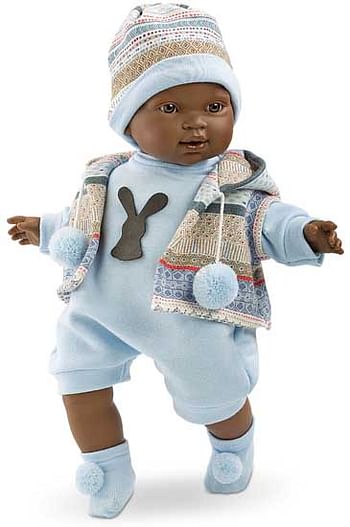 Aanbiedingen Babypop donkere huidskleur 38cm - Llorens - Geldig van 21/10/2017 tot 10/12/2017 bij ToyChamp