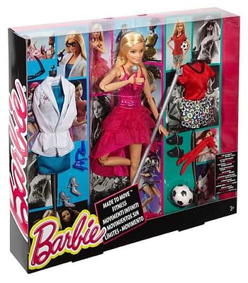 Aanbiedingen Made to Move beweegbare Barbie met 3 outfits - Barbie - Geldig van 21/10/2017 tot 10/12/2017 bij ToyChamp